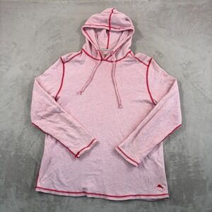 Tommy Bahama Sea Glass Flip Reversible Pullover Hoodie in Pink Men Large Cotton